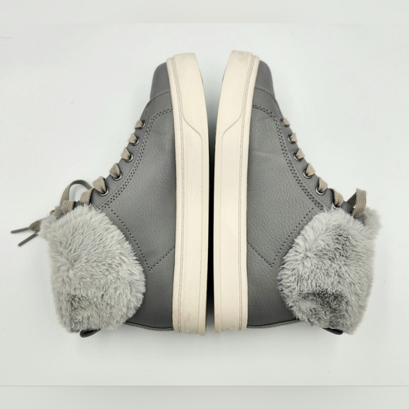 Koolaburra Womens 6 Sundell Fuzz High Top Sneaker Grey Faux Fur Collar By UGG - Picture 5 of 13